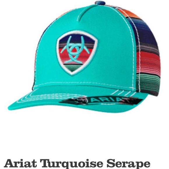 Ariat Accessories - Ariat Turquoise Colorful Serape Patch Womens Snap Back Hat $32 Still On Website